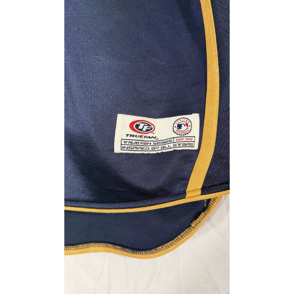 Vintage MILWAUKEE BREWERS Baseball Jersey Men's L Blue/gold True Fan Team - Picture 6 of 11